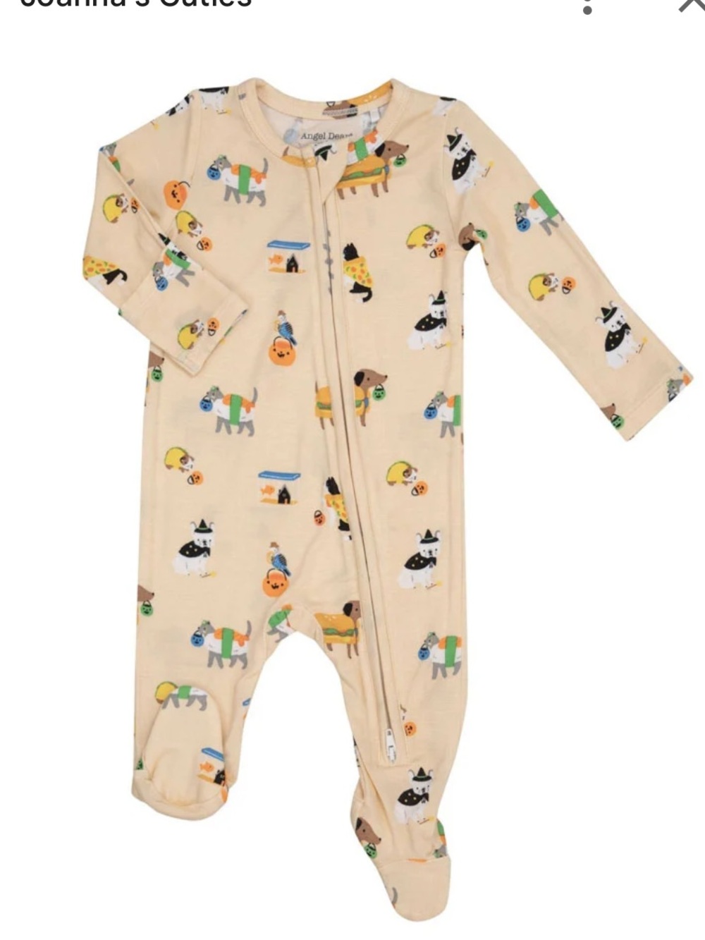 🫐3/$30 Angel Dear Peach Footie One-Piece with Halloween Print 0-3m